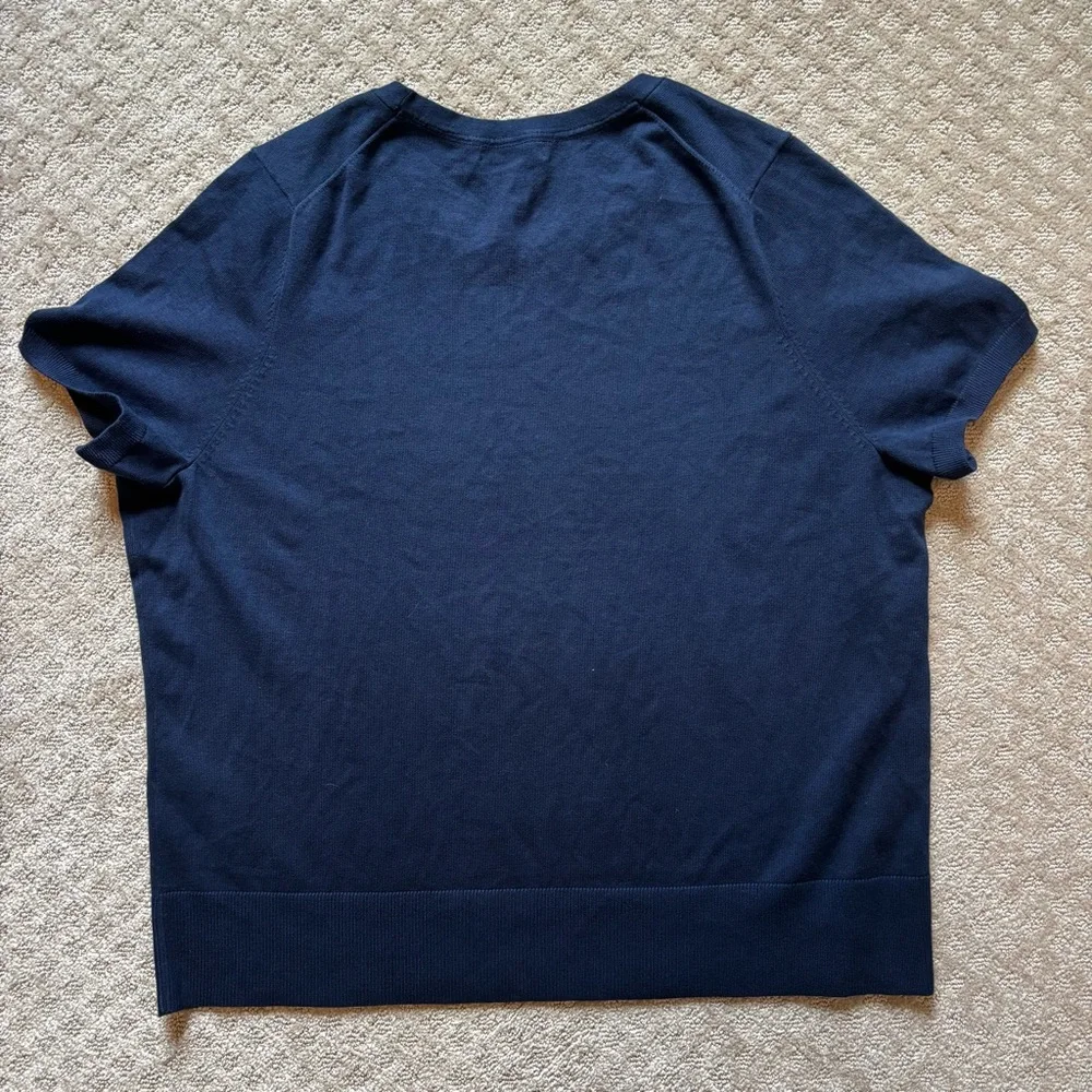 Lands' End Deep Blue Knit Short Sleeve Top size 2x - Picture 3 of 7